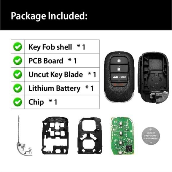 HONDA CRV 2024 HYBRID Black Car Key Fob with Red Accent - Picture 7 of 7